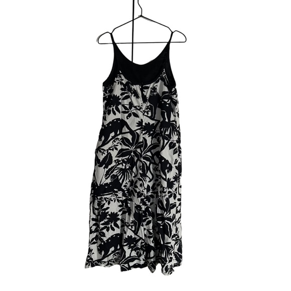 Maeve Anthropologie Chrysanthemum Jumpsuit Black Tropical Print Wide Leg Crop S - Picture 7 of 15